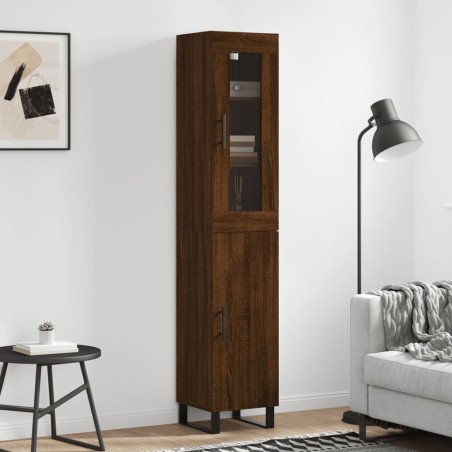 vidaXL Credenza Rovere Marrone 34,5x34x180 cm in Legno Multistrato
