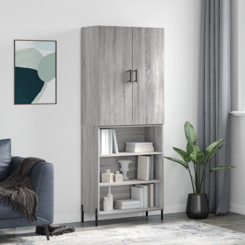 vidaXL Credenza Grigio Sonoma 69,5x34x180 cm in Legno Multistrato vidaXL Credenza Grigio Sonoma 69,5x34x180 cm in Legno Multistrato