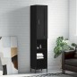 vidaXL Credenza Nera 34,5x34x180 cm in Legno Multistrato vidaXL Credenza Nera 34,5x34x180 cm in Legno Multistrato