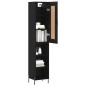 vidaXL Credenza Nera 34,5x34x180 cm in Legno Multistrato vidaXL Credenza Nera 34,5x34x180 cm in Legno Multistrato