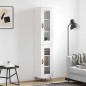 vidaXL Credenza 34,5x34x180 cm in Legno Multistrato Bianco Lucido vidaXL Credenza 34,5x34x180 cm in Legno Multistrato Bianco Lucido