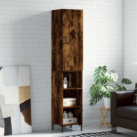 vidaXL Credenza Rovere Fumo 34,5x34x180 cm in Legno Multistrato