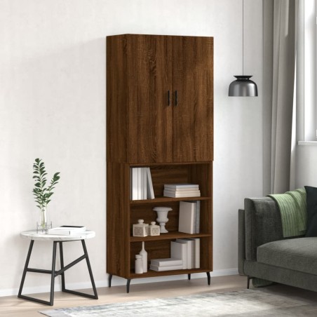 vidaXL Credenza Rovere Marrone 69,5x34x180 cm in Legno Multistrato