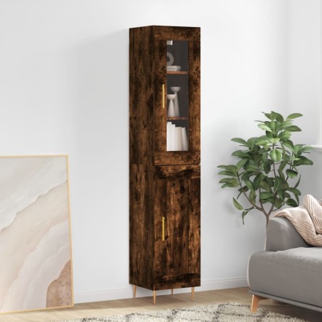 vidaXL Credenza Rovere Fumo 34,5x34x180 cm in Legno Multistrato