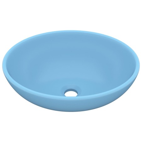 Lavandino Lusso Ovale Azzurro Opaco 40x33 cm in Ceramica