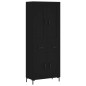 vidaXL Credenza Nera 69,5x34x180 cm in Legno Multistrato vidaXL Credenza Nera 69,5x34x180 cm in Legno Multistrato