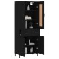 vidaXL Credenza Nera 69,5x34x180 cm in Legno Multistrato vidaXL Credenza Nera 69,5x34x180 cm in Legno Multistrato