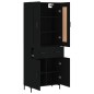 vidaXL Credenza Nera 69,5x34x180 cm in Legno Multistrato vidaXL Credenza Nera 69,5x34x180 cm in Legno Multistrato