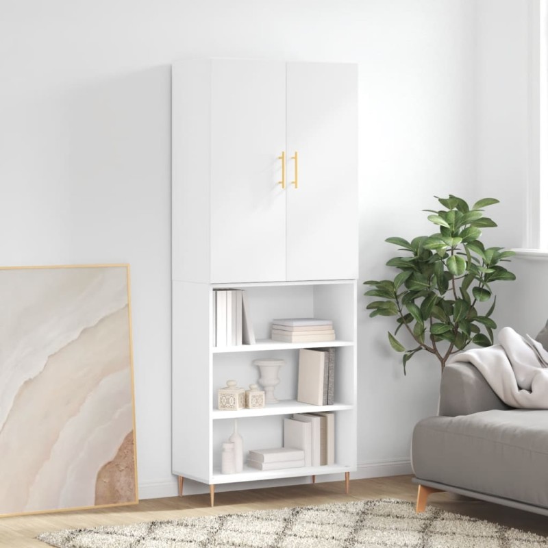 vidaXL Credenza Bianca 69,5x34x180 cm in Legno Multistrato vidaXL Credenza Bianca 69,5x34x180 cm in Legno Multistrato