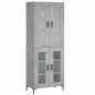 vidaXL Credenza Grigio Cemento 69,5x34x180 cm in Legno Multistrato vidaXL Credenza Grigio Cemento 69,5x34x180 cm in Legno Multistrato