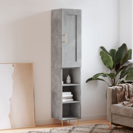 vidaXL Credenza Grigio Cemento 34,5x34x180 cm in Legno Multistrato