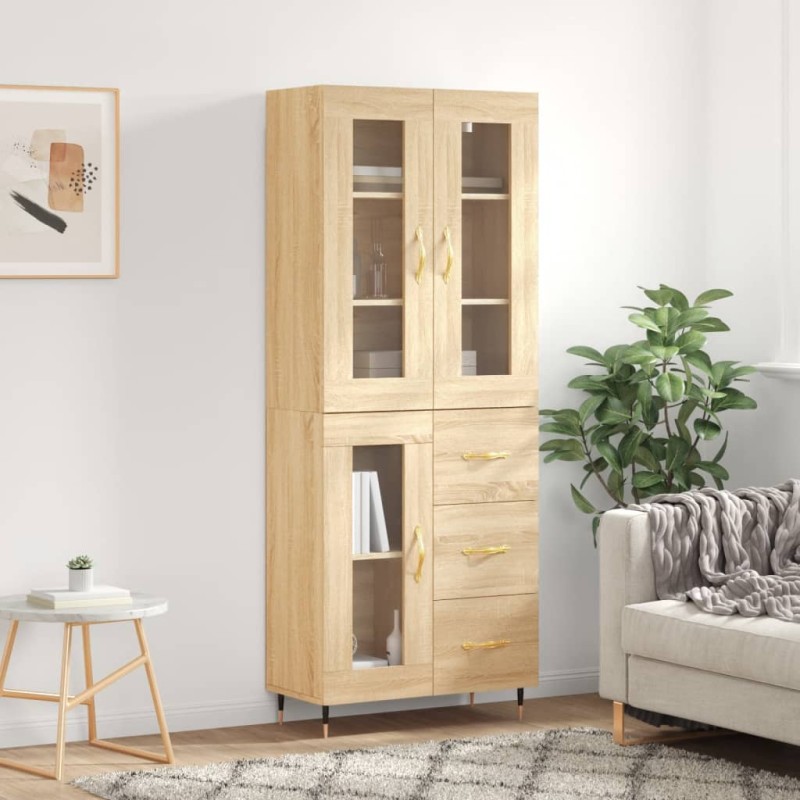 vidaXL Credenza Rovere Sonoma 69,5x34x180 cm in Legno Multistrato vidaXL Credenza Rovere Sonoma 69,5x34x180 cm in Legno Multistrato