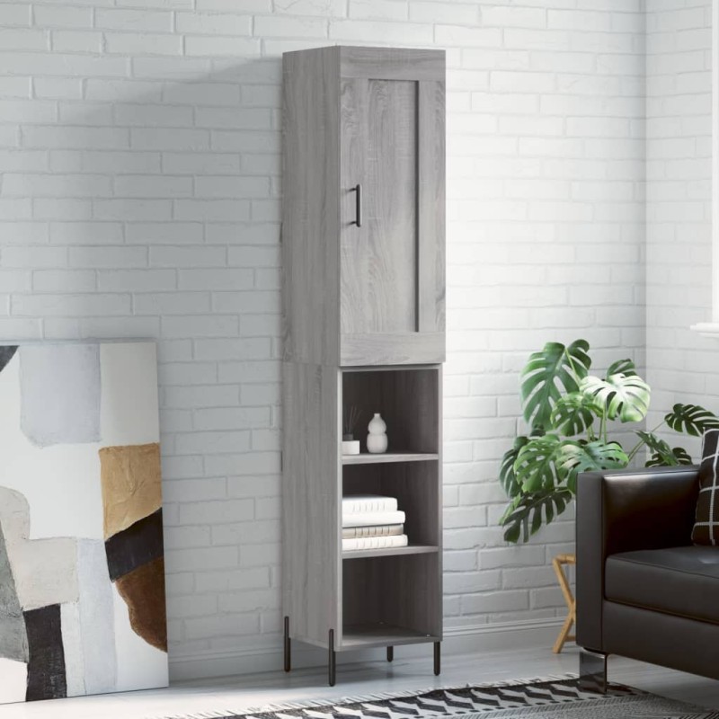 vidaXL Credenza Grigio Sonoma 34,5x34x180 cm in Legno Multistrato vidaXL Credenza Grigio Sonoma 34,5x34x180 cm in Legno Multistrato