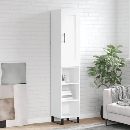 vidaXL Credenza Bianca 34,5x34x180 cm in Legno Multistrato