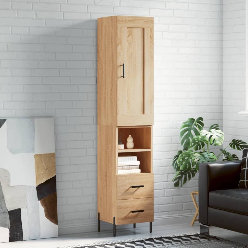 vidaXL Credenza Rovere Sonoma 34,5x34x180 cm in Legno Multistrato vidaXL Credenza Rovere Sonoma 34,5x34x180 cm in Legno Multistrato