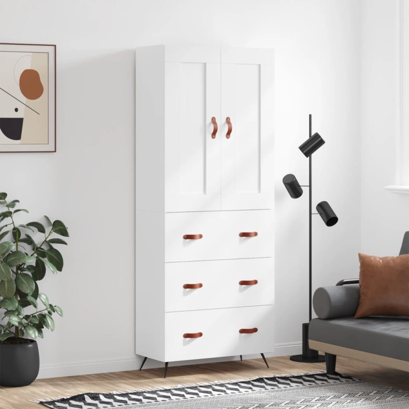 vidaXL Credenza Bianca 69,5x34x180 cm in Legno Multistrato vidaXL Credenza Bianca 69,5x34x180 cm in Legno Multistrato