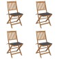 Sedie da Giardino Pieghevoli 4 pz con Cuscini Massello Acacia Sedie da Giardino Pieghevoli 4 pz con Cuscini Massello Acacia
