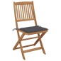 Sedie da Giardino Pieghevoli 4 pz con Cuscini Massello Acacia Sedie da Giardino Pieghevoli 4 pz con Cuscini Massello Acacia