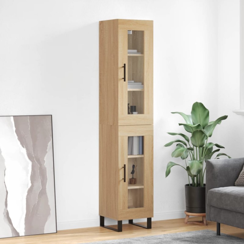 vidaXL Credenza Rovere Sonoma 34,5x34x180 cm in Legno Multistrato vidaXL Credenza Rovere Sonoma 34,5x34x180 cm in Legno Multistrato