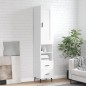 vidaXL Credenza 34,5x34x180 cm in Legno Multistrato Bianco Lucido vidaXL Credenza 34,5x34x180 cm in Legno Multistrato Bianco Lucido