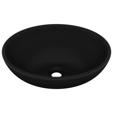 Lavandino Lusso Ovale Nero Opaco 40x33 cm in Ceramica