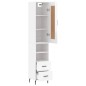 vidaXL Credenza 34,5x34x180 cm in Legno Multistrato Bianco Lucido vidaXL Credenza 34,5x34x180 cm in Legno Multistrato Bianco Lucido