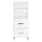 vidaXL Credenza 34,5x34x180 cm in Legno Multistrato Bianco Lucido vidaXL Credenza 34,5x34x180 cm in Legno Multistrato Bianco Lucido