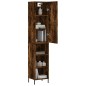 vidaXL Credenza Rovere Fumo 34,5x34x180 cm in Legno Multistrato vidaXL Credenza Rovere Fumo 34,5x34x180 cm in Legno Multistrato