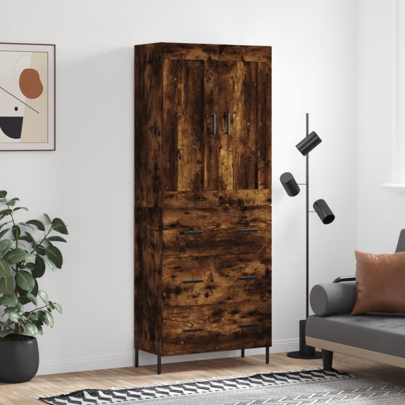 vidaXL Credenza Rovere Fumo 69,5x34x180 cm in Legno Multistrato vidaXL Credenza Rovere Fumo 69,5x34x180 cm in Legno Multistrato