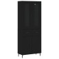 vidaXL Credenza Nera 69,5x34x180 cm in Legno Multistrato vidaXL Credenza Nera 69,5x34x180 cm in Legno Multistrato