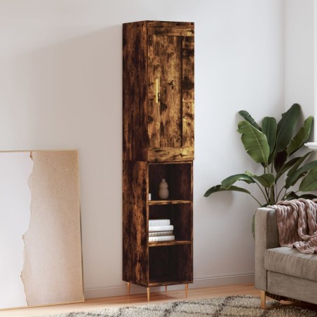 vidaXL Credenza Rovere Fumo 34,5x34x180 cm in Legno Multistrato