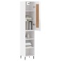 vidaXL Credenza 34,5x34x180 cm in Legno Multistrato Bianco Lucido vidaXL Credenza 34,5x34x180 cm in Legno Multistrato Bianco Lucido