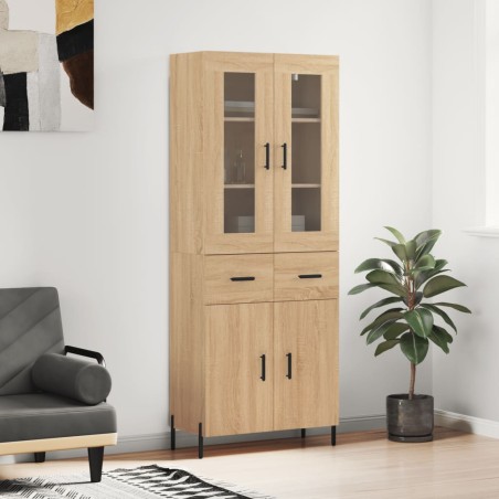 vidaXL Credenza Rovere Sonoma 69,5x34x180 cm in Legno Multistrato