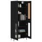 vidaXL Credenza Nera 69,5x34x180 cm in Legno Multistrato