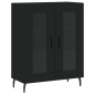 vidaXL Credenza Nera 69,5x34x180 cm in Legno Multistrato