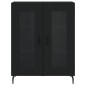 vidaXL Credenza Nera 69,5x34x180 cm in Legno Multistrato