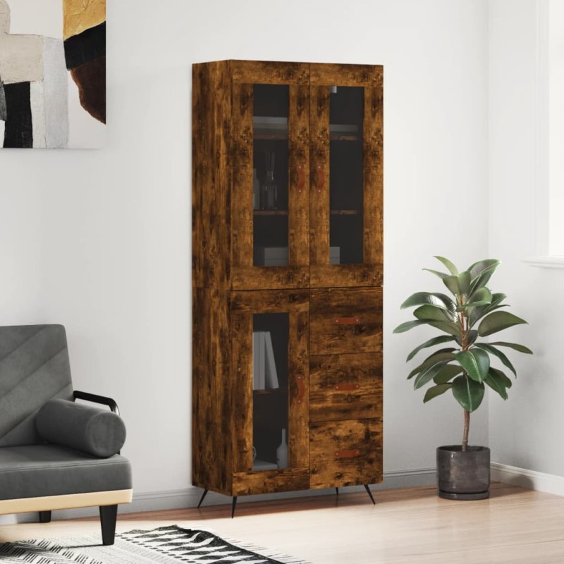 vidaXL Credenza Rovere Fumo 69,5x34x180 cm in Legno Multistrato vidaXL Credenza Rovere Fumo 69,5x34x180 cm in Legno Multistrato
