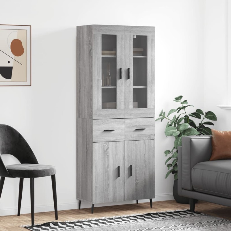 vidaXL Credenza Grigio Sonoma 69,5x34x180 cm in Legno Multistrato vidaXL Credenza Grigio Sonoma 69,5x34x180 cm in Legno Multistrato