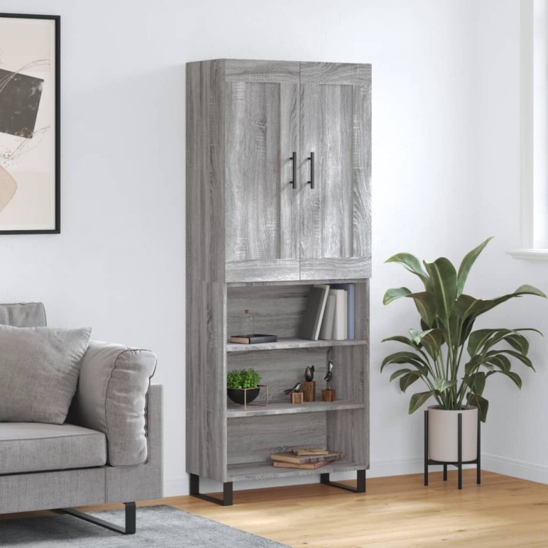 vidaXL Credenza Grigio Sonoma 69,5x34x180 cm in Legno Multistrato vidaXL Credenza Grigio Sonoma 69,5x34x180 cm in Legno Multistrato