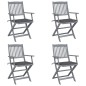 Sedie da Giardino Pieghevoli 4pz con Cuscini in Massello Acacia Sedie da Giardino Pieghevoli 4pz con Cuscini in Massello Acacia
