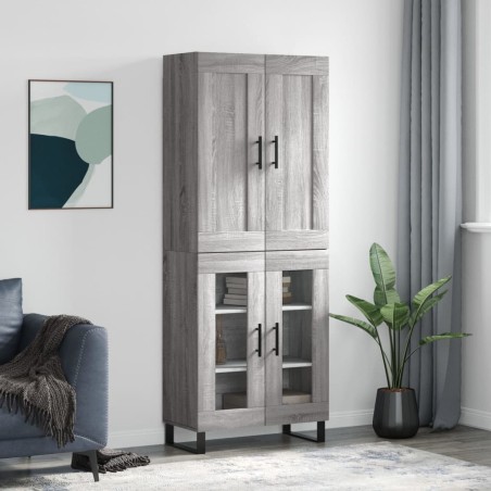 vidaXL Credenza Grigio Sonoma 69,5x34x180 cm in Legno Multistrato