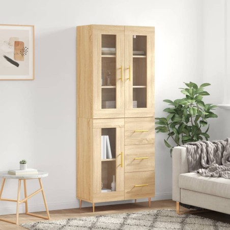vidaXL Credenza Rovere Sonoma 69,5x34x180 cm in Legno Multistrato