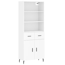 vidaXL Credenza Bianca 69,5x34x180 cm in Legno Multistrato