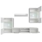 Mobile TV a Parete con Vetrina 5 pz Illuminazione LED Bianco Mobile TV a Parete con Vetrina 5 pz Illuminazione LED Bianco