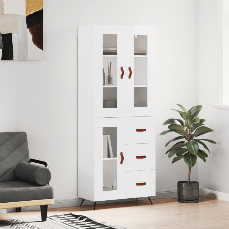 vidaXL Credenza Bianco Lucido 69,5x34x180 cm in Legno Multistrato vidaXL Credenza Bianco Lucido 69,5x34x180 cm in Legno Multistrato