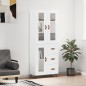 vidaXL Credenza Bianco Lucido 69,5x34x180 cm in Legno Multistrato vidaXL Credenza Bianco Lucido 69,5x34x180 cm in Legno Multistrato