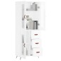 vidaXL Credenza Bianco Lucido 69,5x34x180 cm in Legno Multistrato vidaXL Credenza Bianco Lucido 69,5x34x180 cm in Legno Multistrato