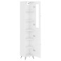 vidaXL Credenza 34,5x34x180 cm in Legno Multistrato Bianco Lucido vidaXL Credenza 34,5x34x180 cm in Legno Multistrato Bianco Lucido