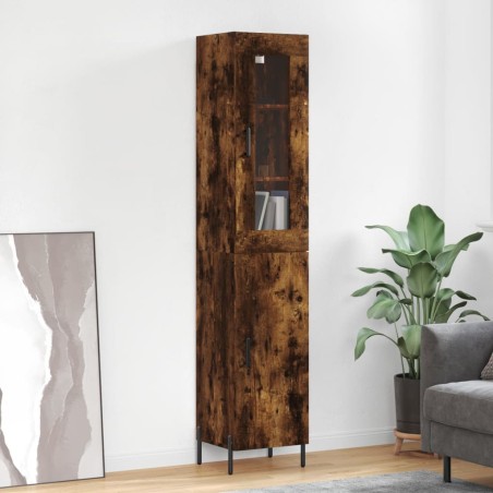 vidaXL Credenza Rovere Fumo 34,5x34x180 cm in Legno Multistrato