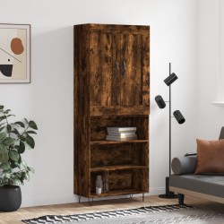 vidaXL Credenza Rovere Fumo  69,5x34x180 cm in Legno Multistrato